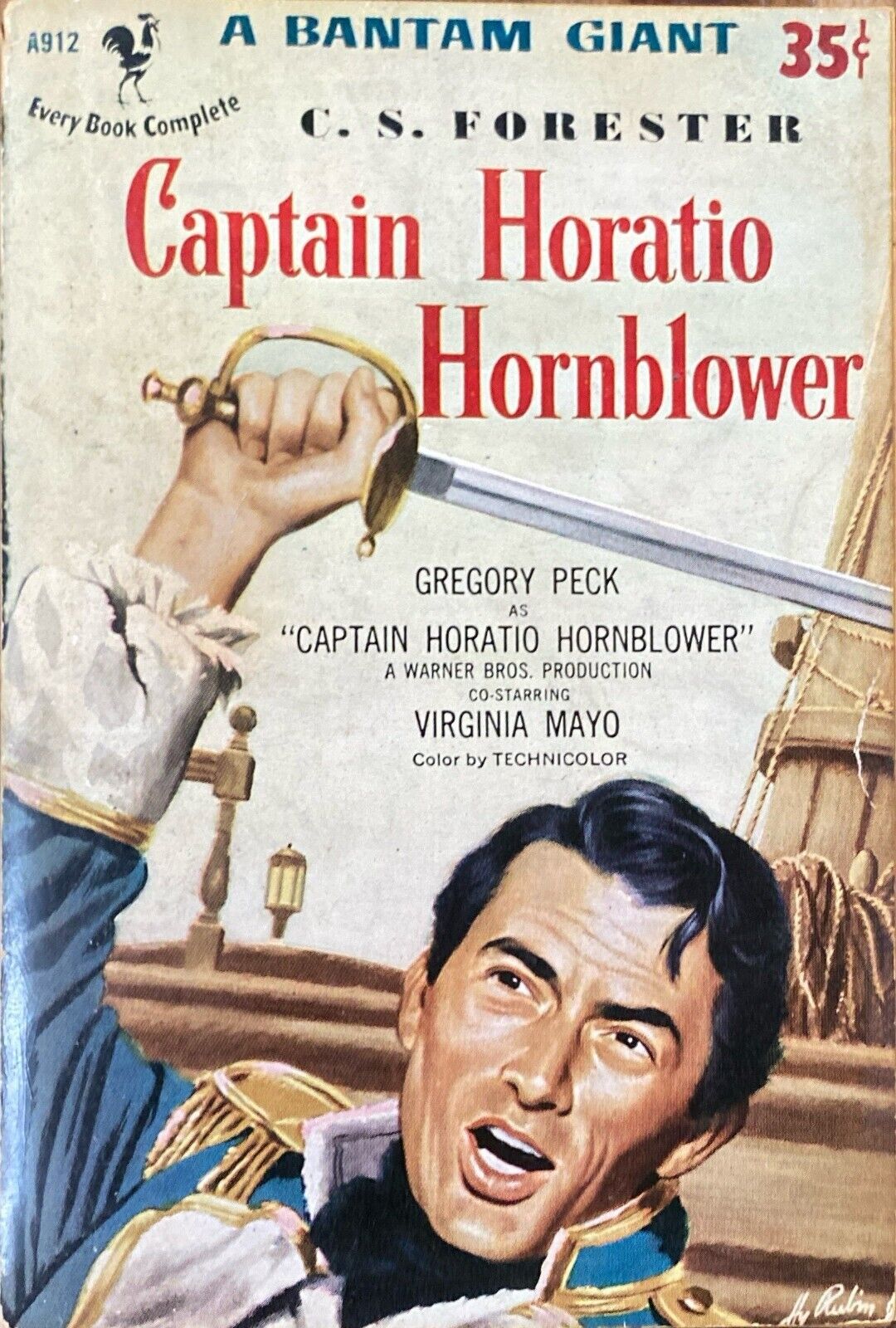 Captain Horatio Hornblower by C.S. Forester 1950 Bantam Giant A912 Paperback