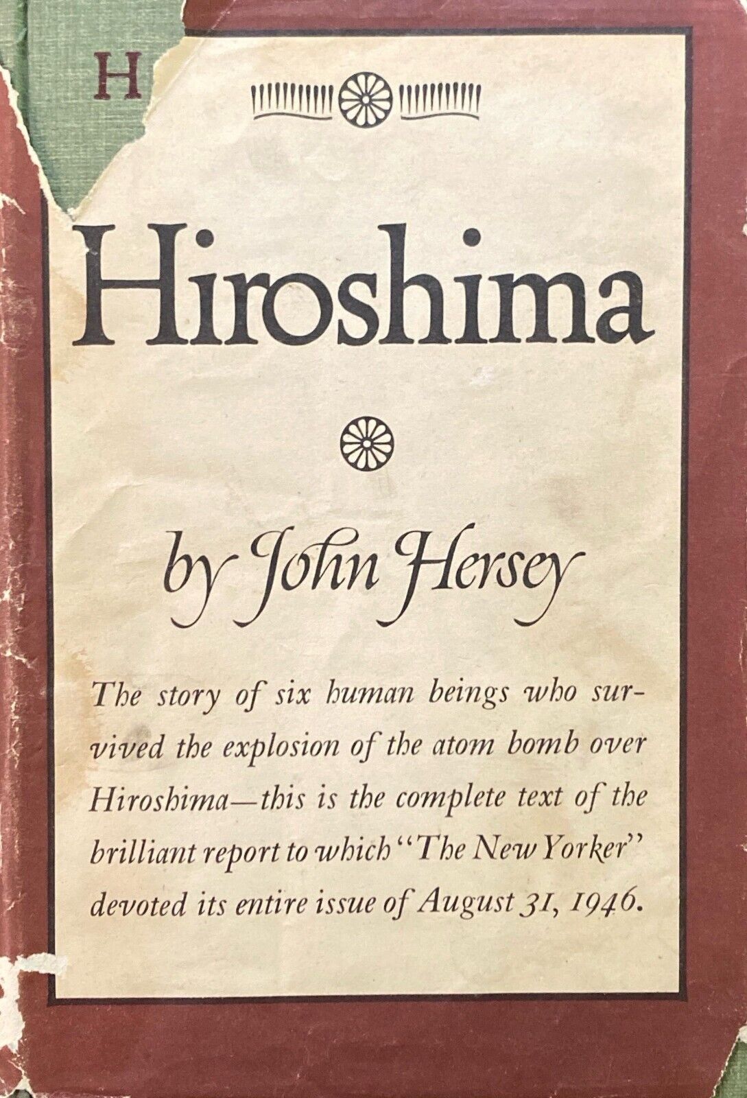 Hiroshima by John Hersey 1946 Alfred A. Knopf Hardcover First