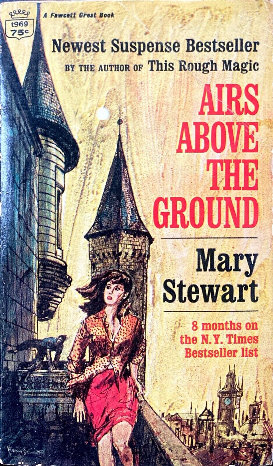 Airs Above the Ground by Mary Stewart 1966 Fawcett Crest t969 Paperback