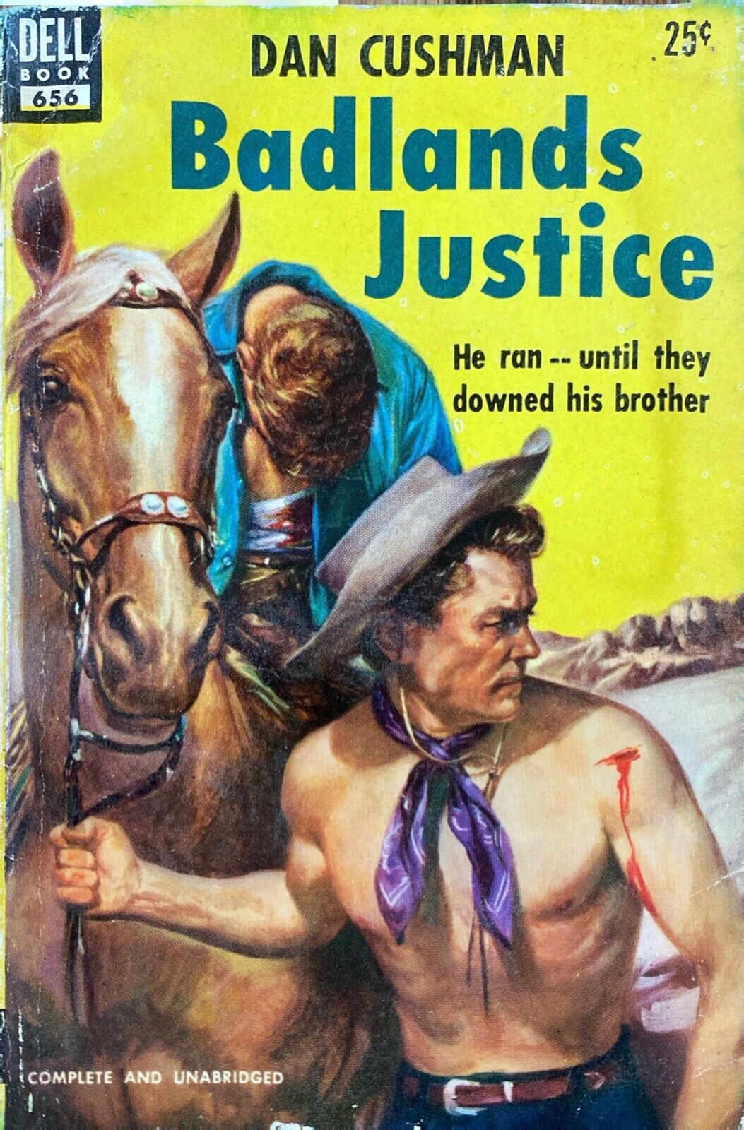 Badlands Justice by Dan Cushman 1951 Dell 656 Paperback