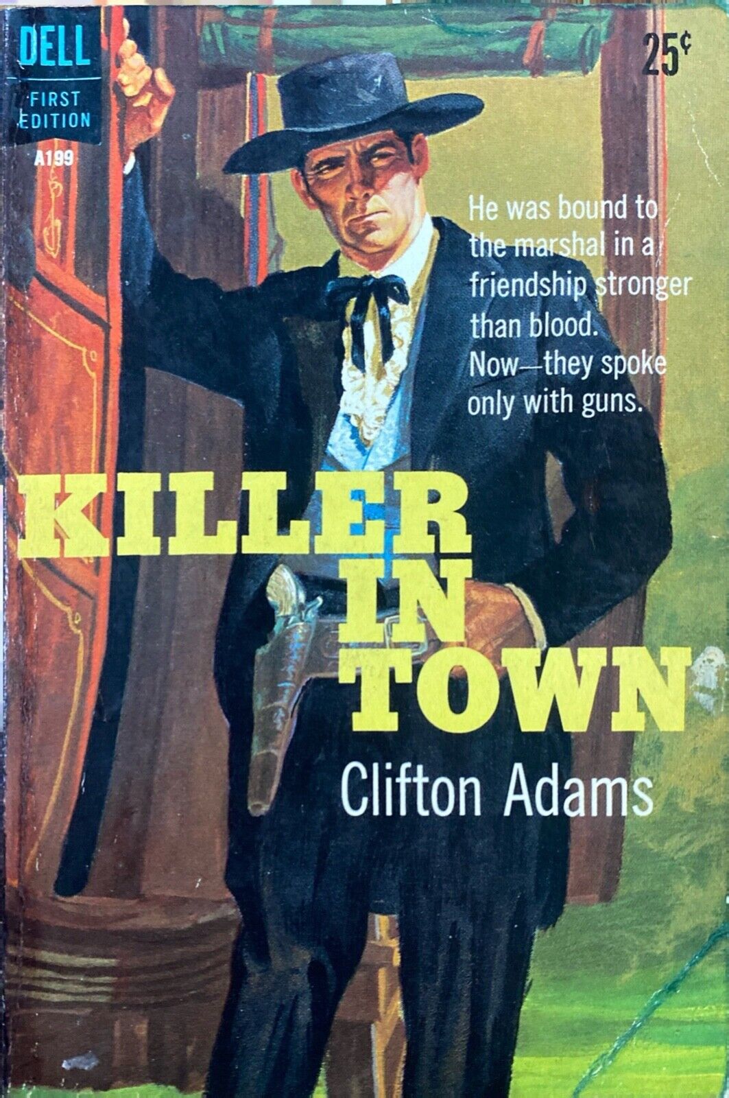 Killer in Town by Clifton Adams 1959 Dell First Edition A199 Paperback