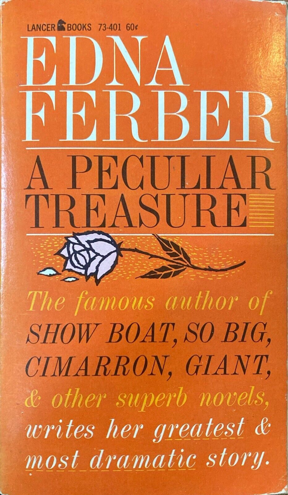 A Peculiar Treasure by Edna Ferber 1960 Lancer 73-401 Paperback