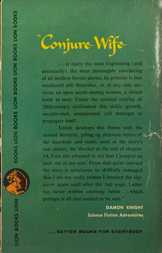 Conjure Wife by Fritz Leiber 1953 Lion 179 Paperback