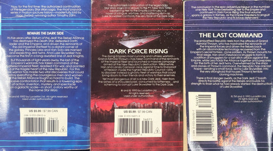 Star Wars: The Thrawn Trilogy by Timothy Zahn Bantam Paperback