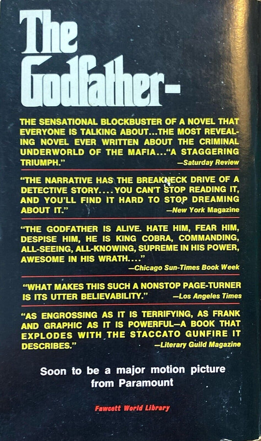 The Godfather by Mario Puzo 1970 Fawcett Crest Q1388 Paperback