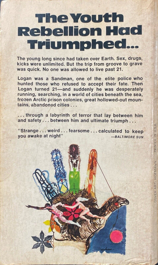 Logan's Run by William Nolan & George Johnson 1969 Dell 4933 Paperback First