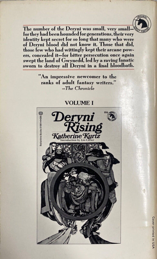 Deryni Checkmate by Katherine Kurtz 1972 Ballantine Paperback