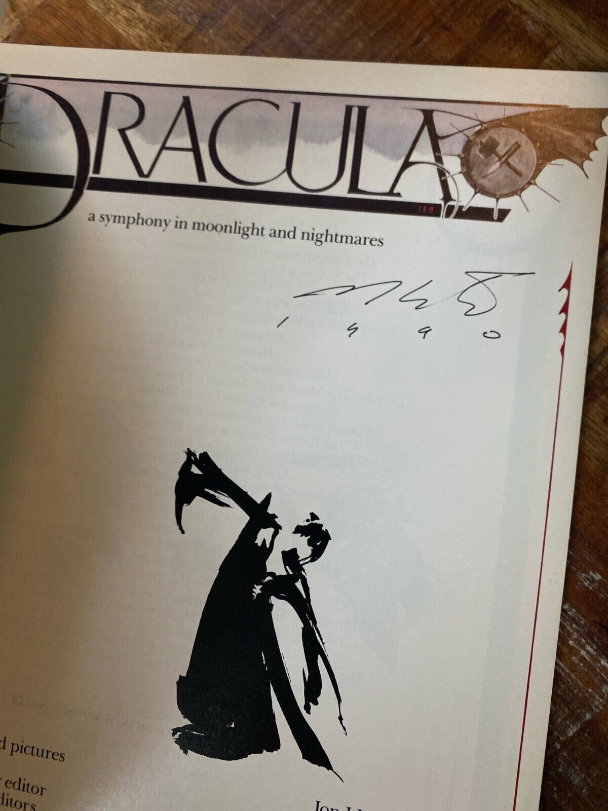 Marvel Dracula: A Symphony in Moonlight and Nightmares by Jon J. Muth signed