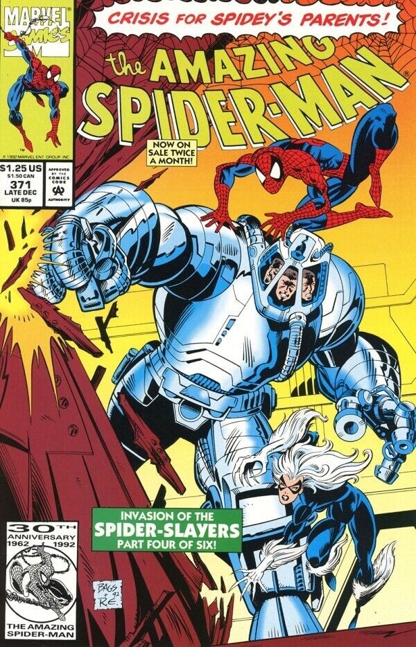 Marvel Comics Amazing Spider-man #371 Modern Age 1992 Spider Slayers Black Cat
