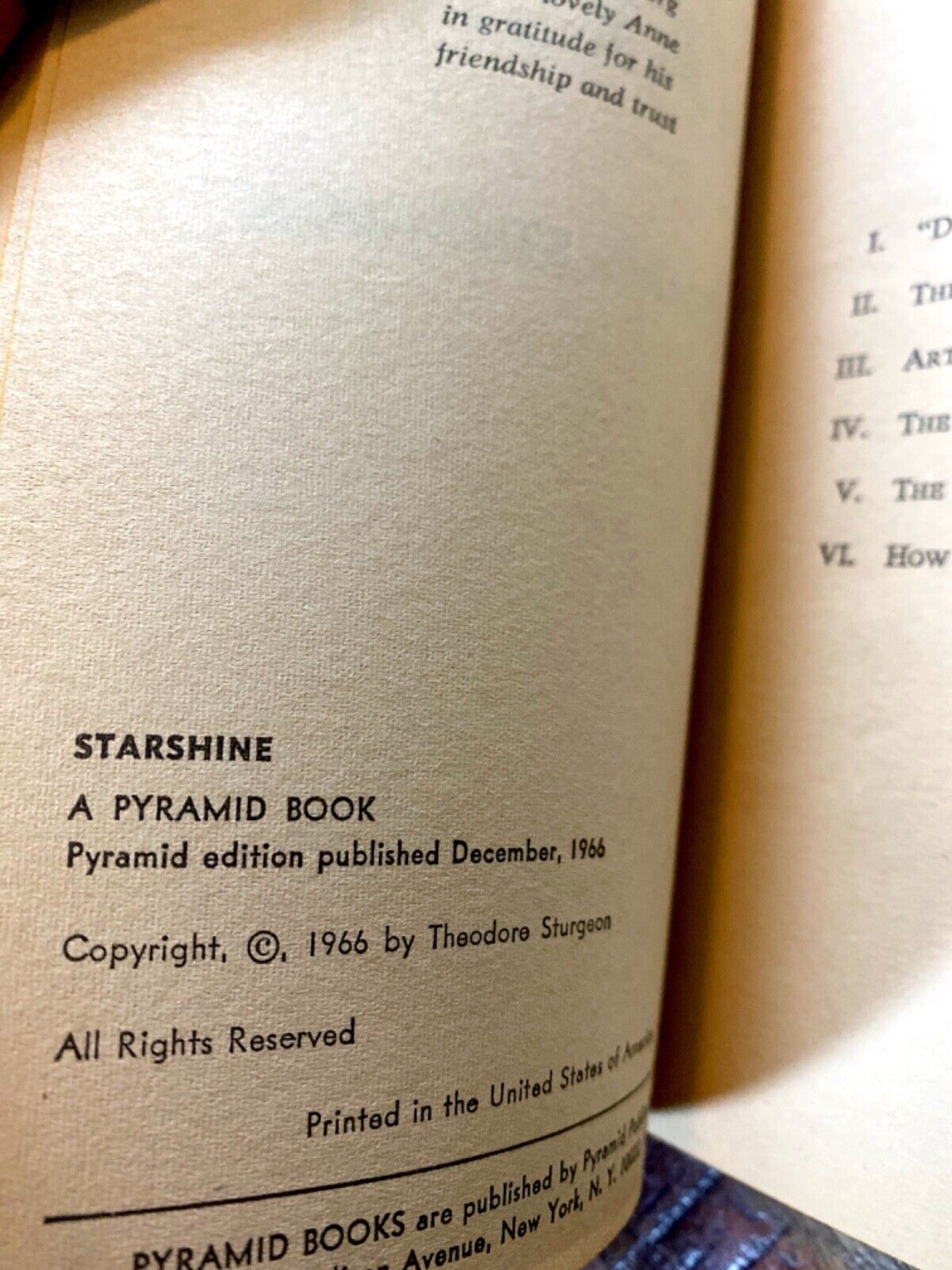 Starshine by Theodore Sturgeon 1966 Pyramid X-1543 Paperback