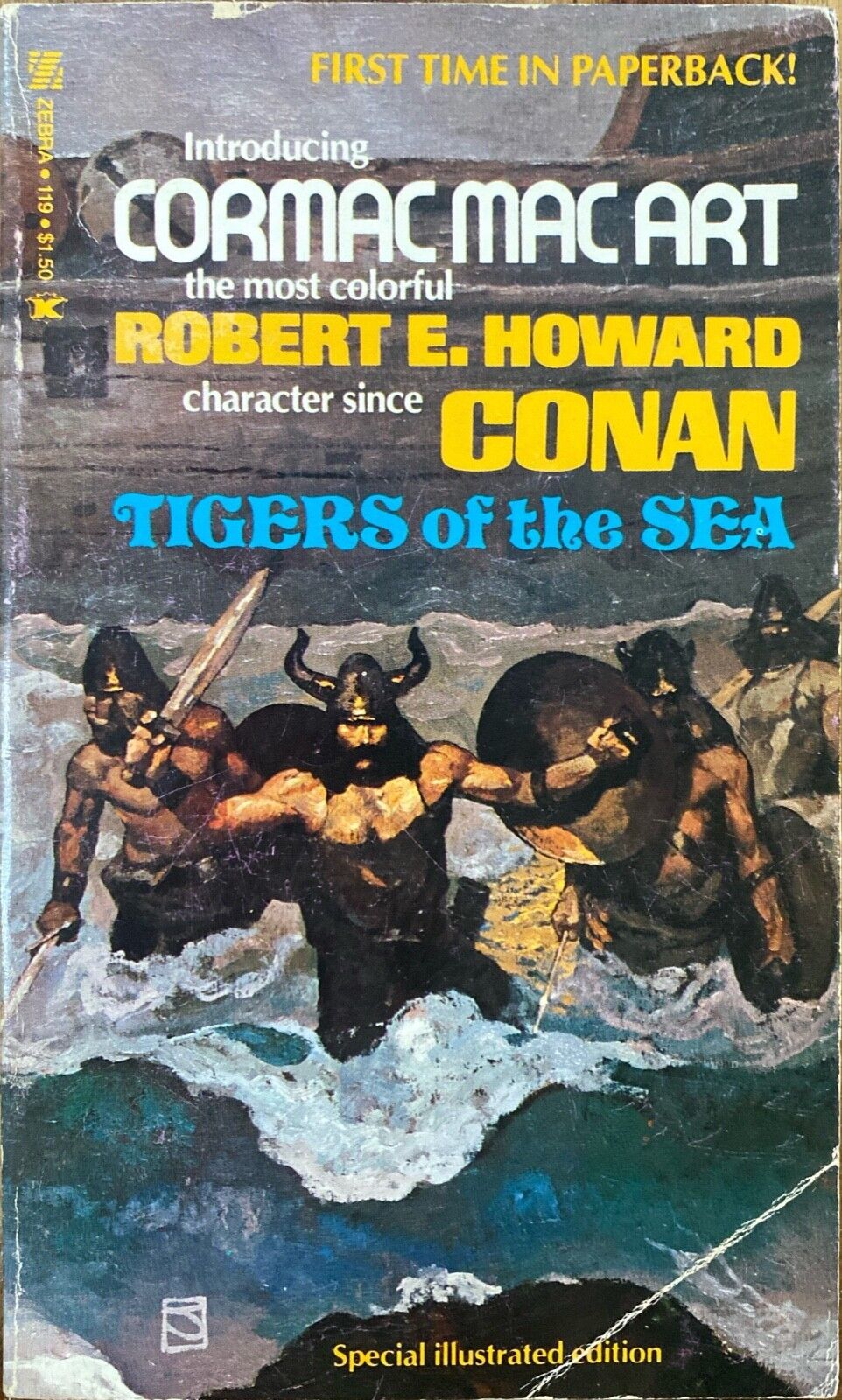 Tigers of the Sea by Robert E. Howard 1976 Zebra 119 Paperback