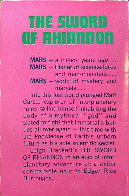 The Sword of Rhiannon by Leigh Brackett 1953 Ace F-422 Paperback