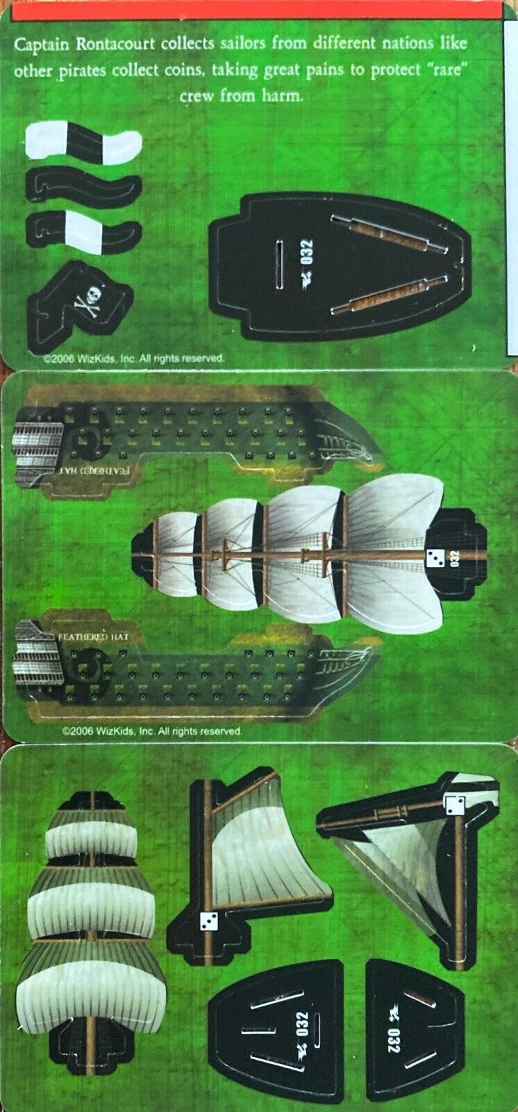 WizKids Pirates CSG of South China Seas 032 Feathered Hat Unpunched