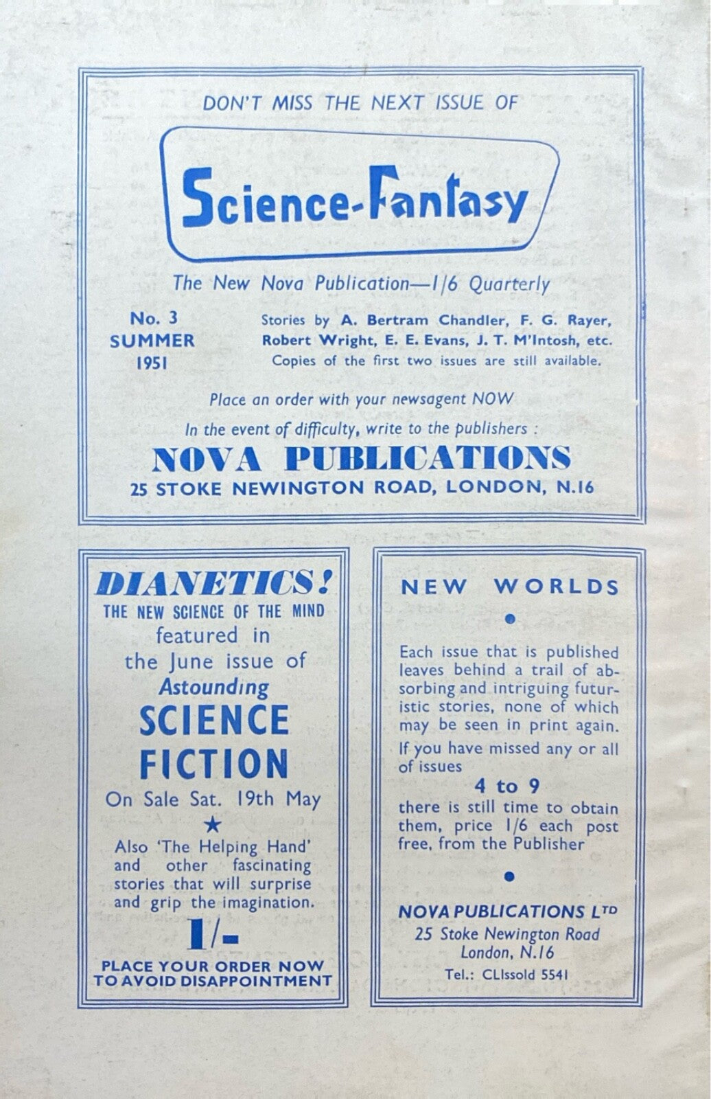 New Worlds Magazine Volume 4 No. 10 1951 British Import Science Fiction