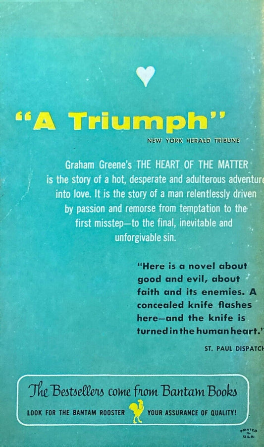 The Heart of the Matter by Graham Greene 1956 Bantam Giant A1424 Paperback
