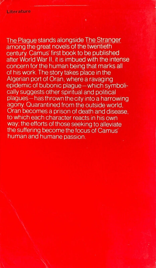 The Plague by Albert Camus 1972 Vintage V-258 Paperback