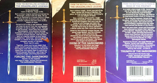 The Darksword Trilogy by Margaret Weis & Tracy Hickman Complete Bantam Paperback