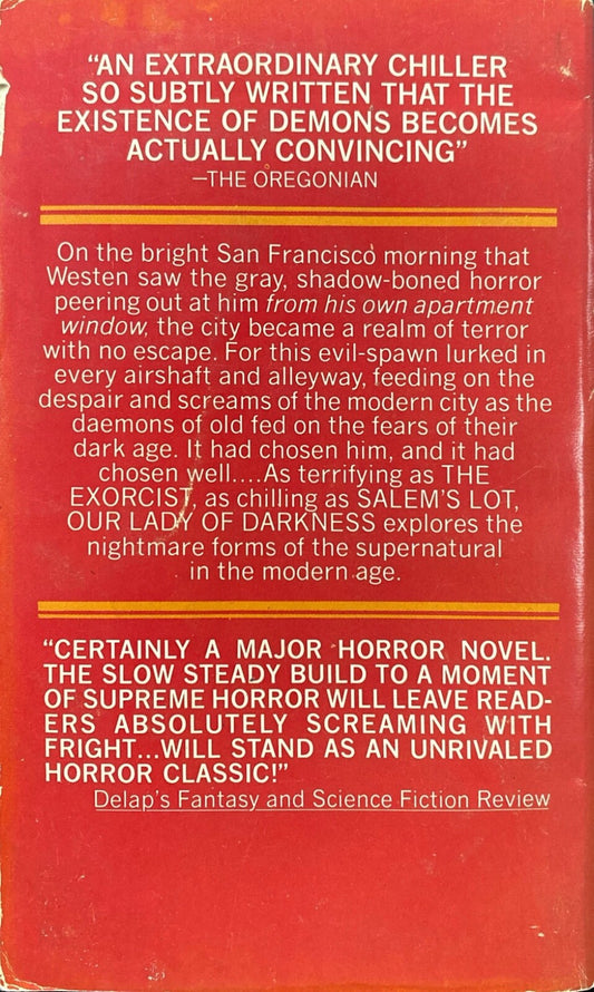 Our Lady of Darkness by Fritz Leiber 1978 Berkley Medallion Paperback