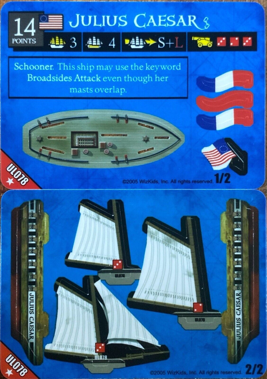 WizKids Pirates CSG of the Revolution UL078 Julius Caesar Unpunched