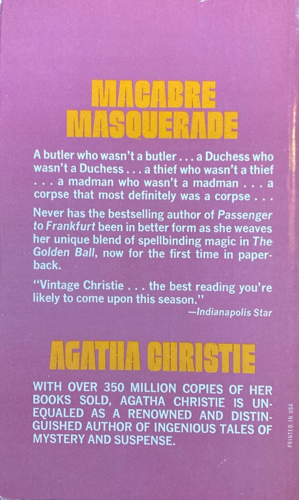The Golden Ball by Agatha Christie 1972 Dell 53272 Paperback