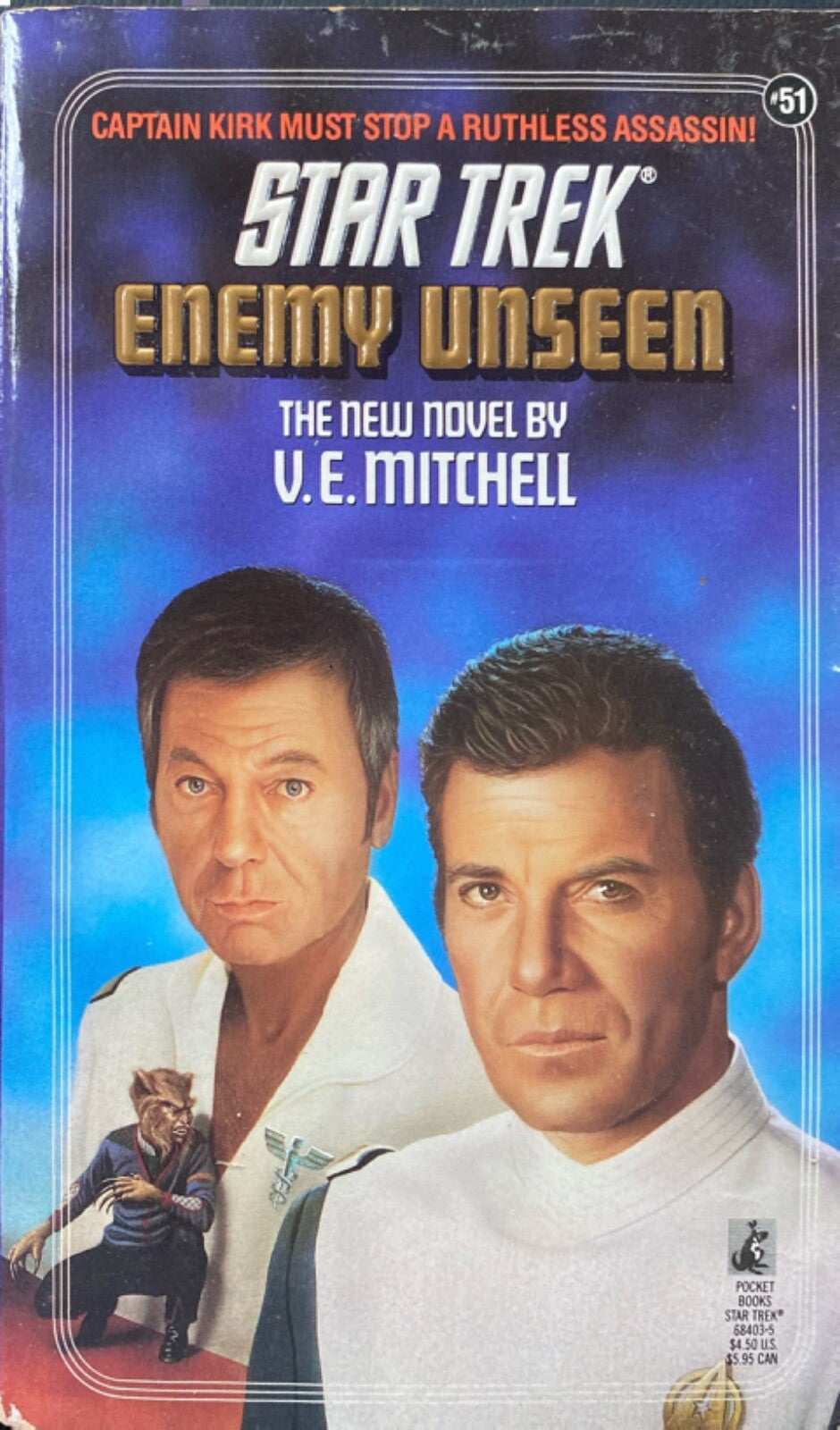 Star Trek #51: Enemy Unseen by V.E. Mitchell 1990 Pocket Paperback