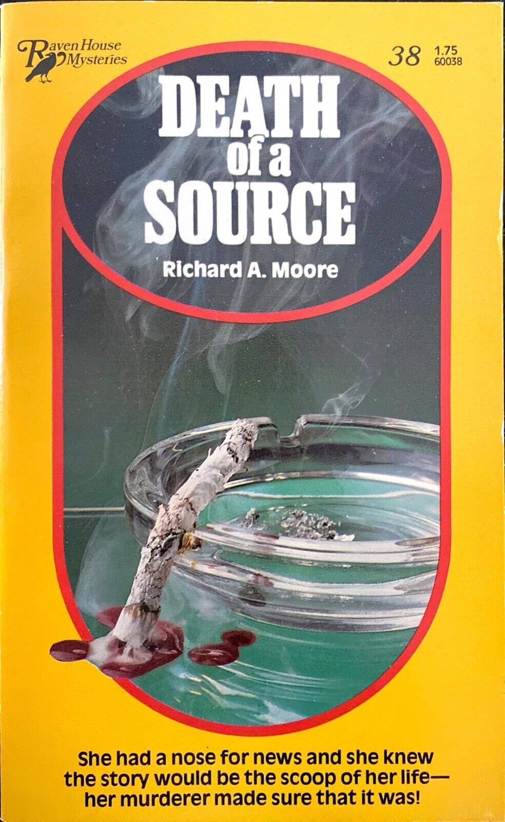 Death of a Source by Richard A. Moore 1980 Raven House Mysteries Paperback