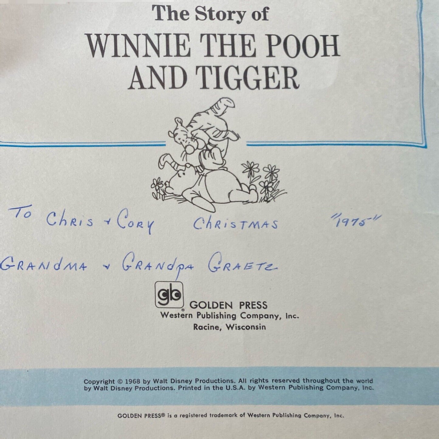 Walt Disney The Story of Winnie the Pooh and Tigger 1968 Golden Paperback