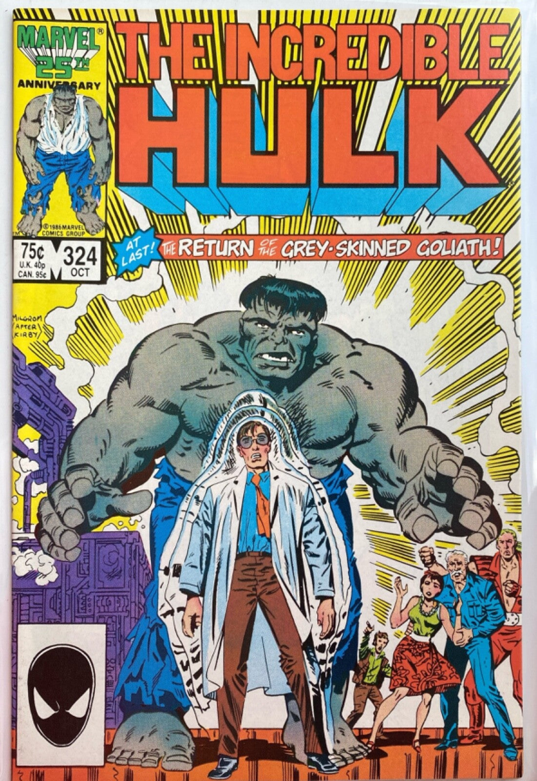 Marvel Comics Incredible Hulk #324 Copper Age 1986 Return of Grey Hulk