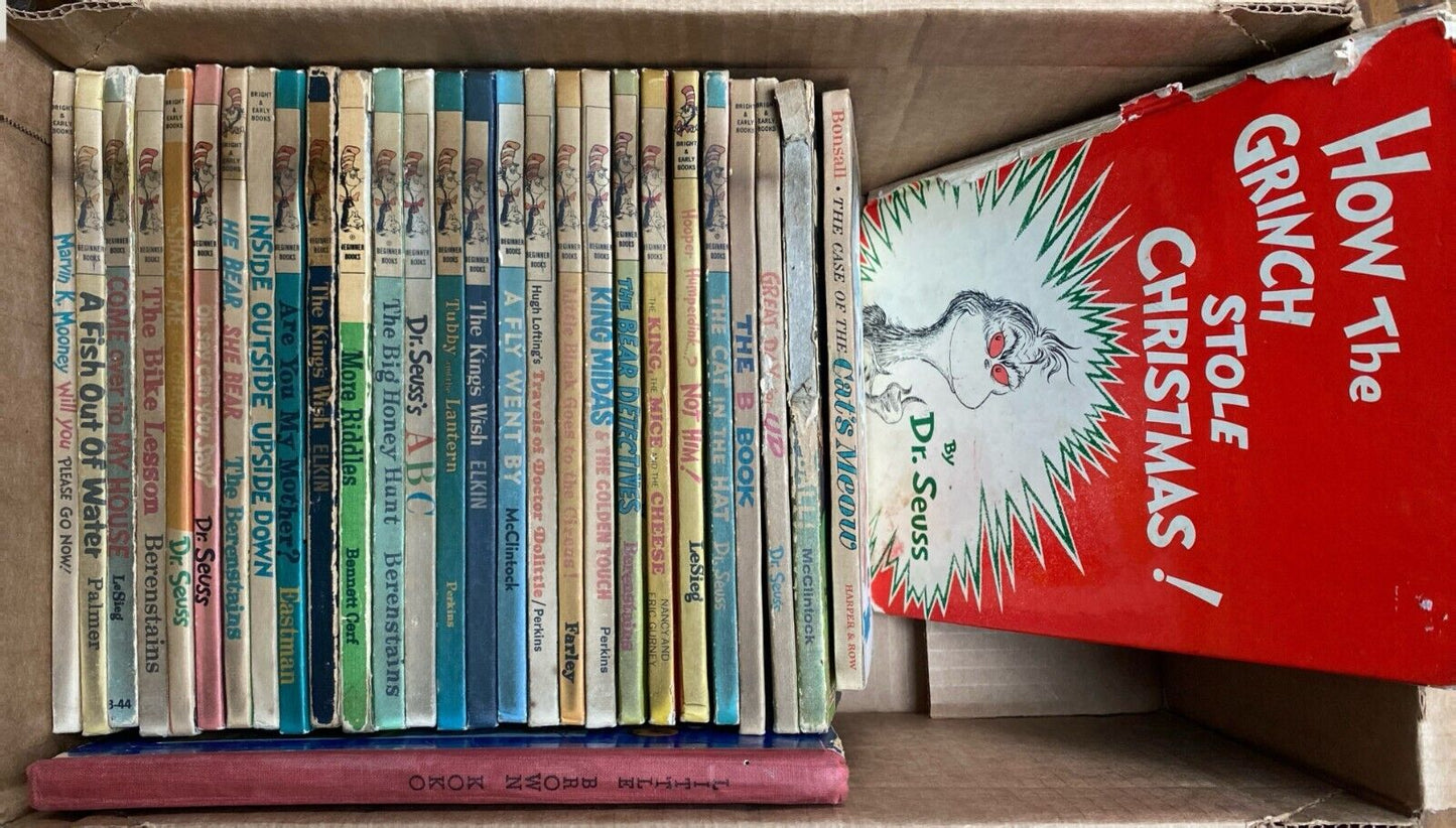 Large Lot of 29 Vintage Dr. Seuss Children's Books BCE Hardcover Reader Copies