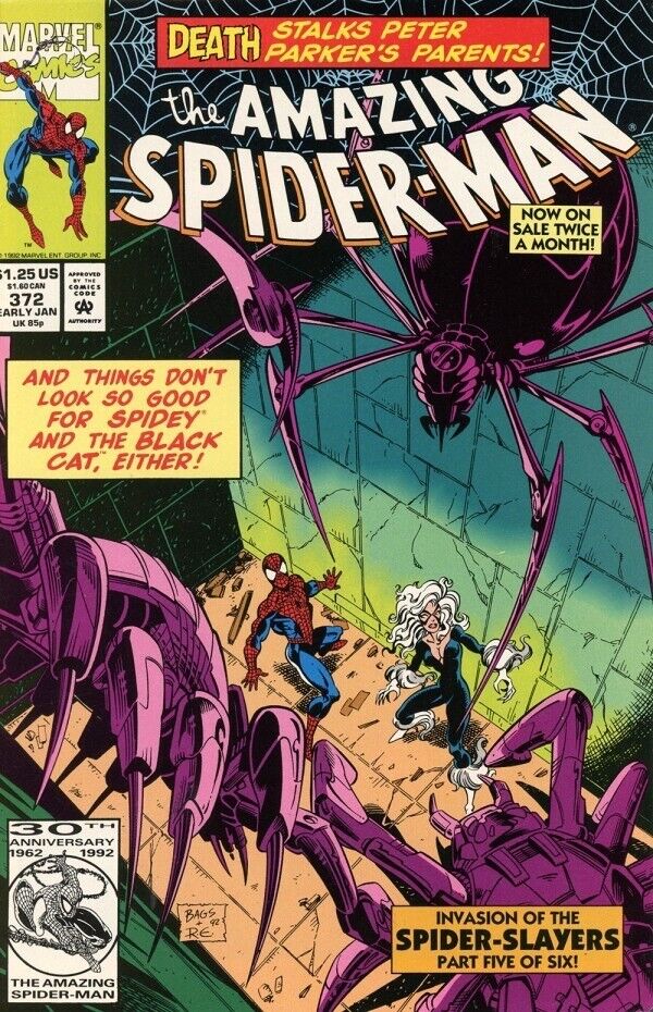 Marvel Comics Amazing Spider-man #372 Modern Age 1993 Spider Slayers Black Cat