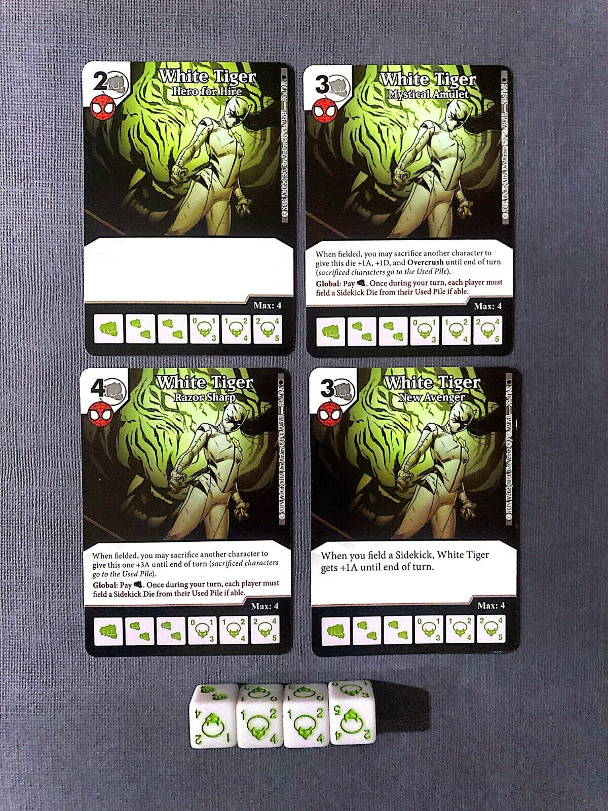Wizkids Marvel Dice Masters Amazing Spider-man White Tiger Set +4 dice