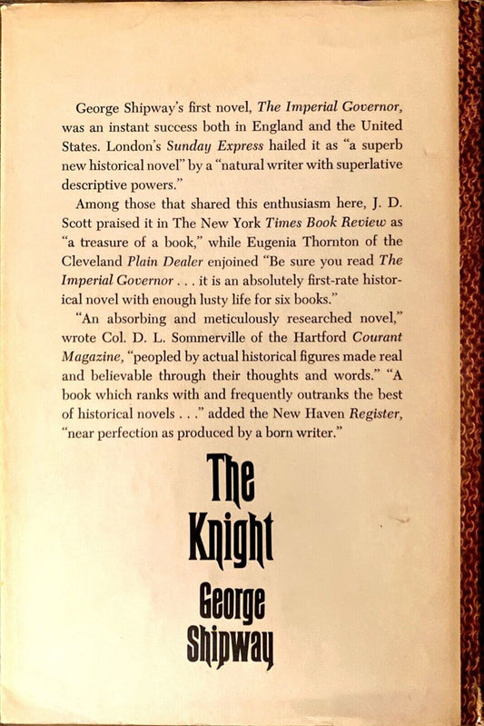 The Knight (of Anarchy) by George Shipway 1970 Doubleday Hardcover
