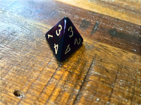 Set of 7 TTRPG Gaming Dice Dungeons & Dragons Pathfinder D20 Midnight Purple