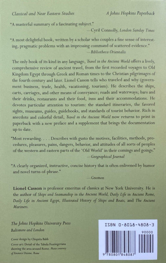 Travel in the Ancient World by Lionel Casson 1994 Johns Hopkins University Press