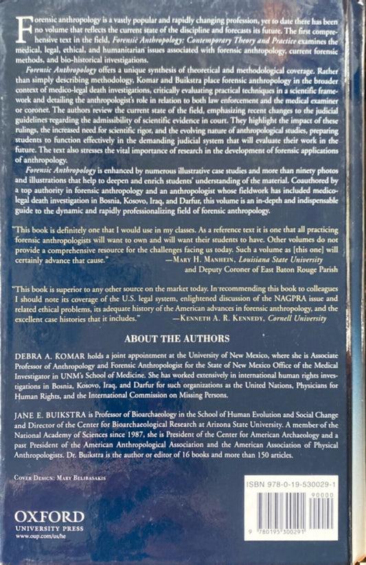 Forensic Anthropology: Contemporary Theory and Practice 2007 Oxford Hardcover