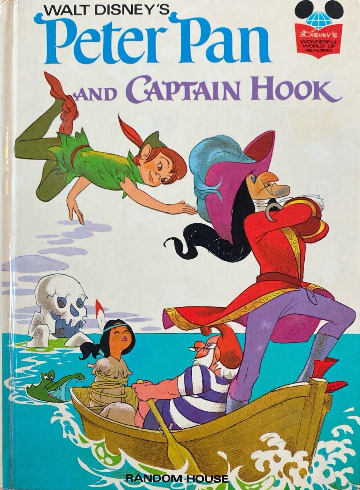 Walt Disney's Peter Pan & Captain Hook 1972 Hardcover Wonderful World of Reading