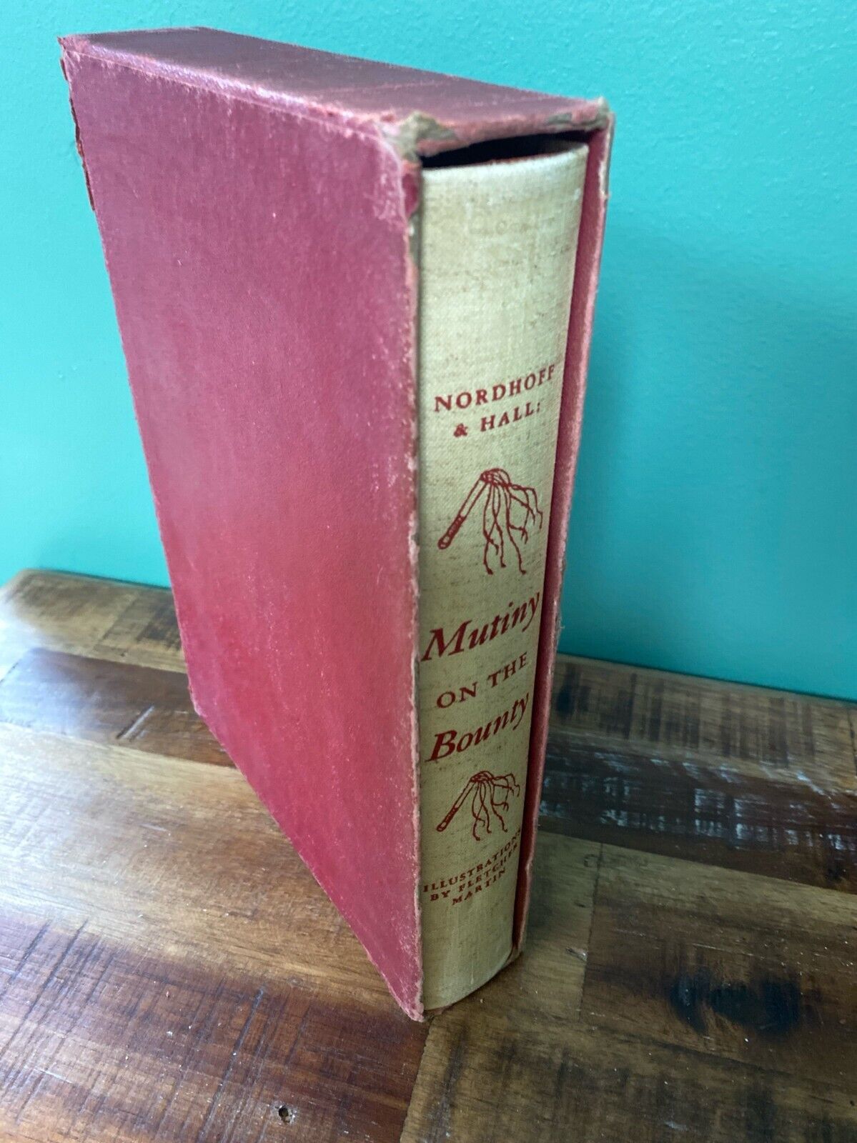 Mutiny on the Bounty by Nordhoff & Hall 1947 Heritage Press Hardcover w/Slipcase