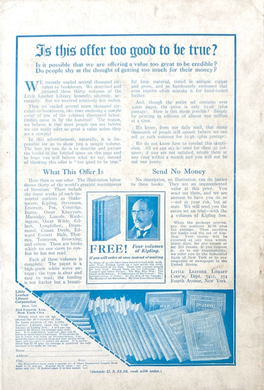 The Wide World Magazine No. 296 Vol. 50 December 1922 London Pulp