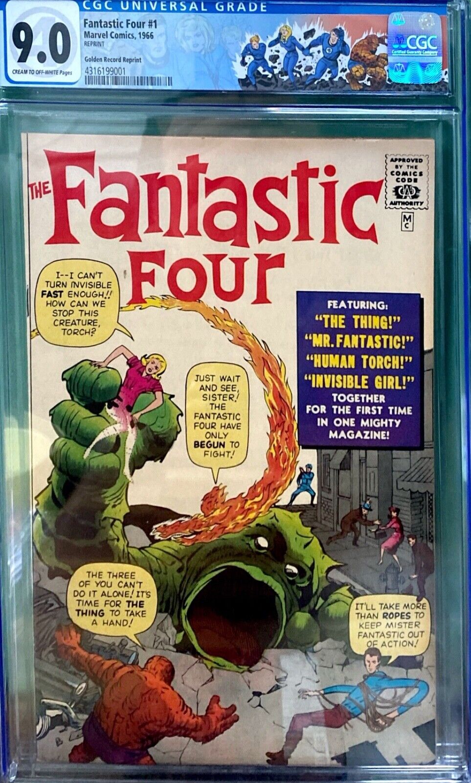 Marvel Comics Fantastic Four #1 Golden Record Reprint 1966 CGC 9.0 Blue Label
