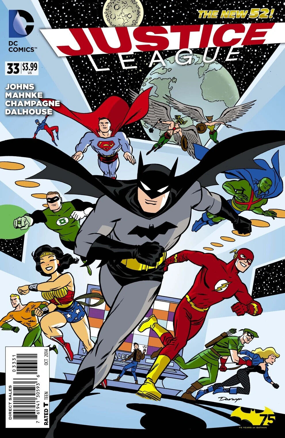 DC Comics Justice League #33 Modern Age 2014 Batman 75th Anniversary Variant