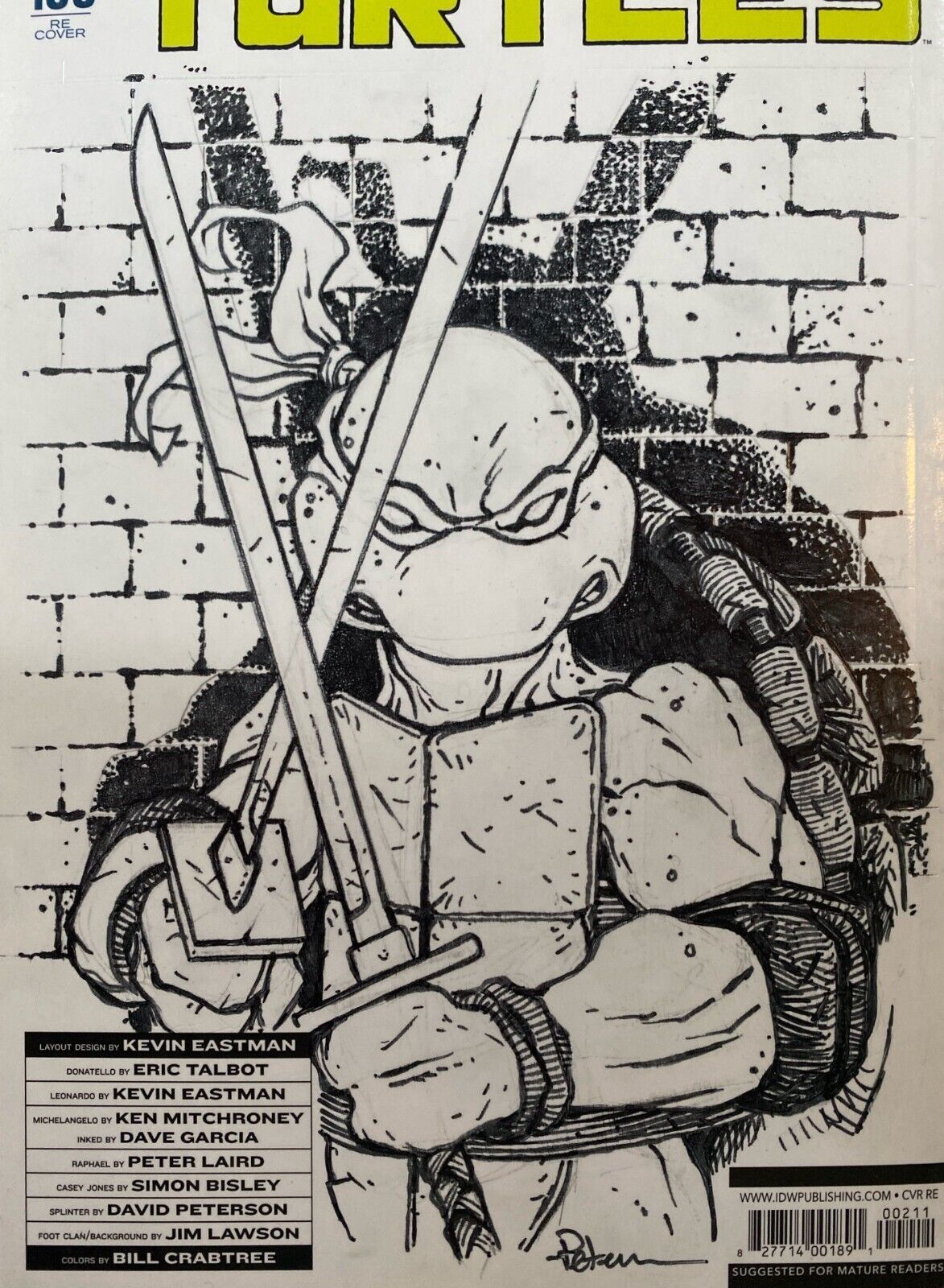 IDW Teenage Mutant Ninja Turtles #100 RE David Petersen Original Art Leonardo
