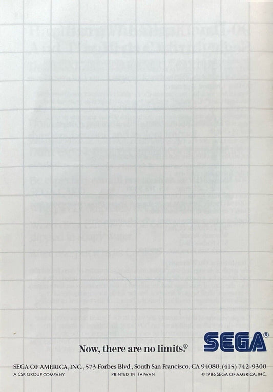 Sega Master System Hang On & Safari Hunt Instruction Manual ONLY