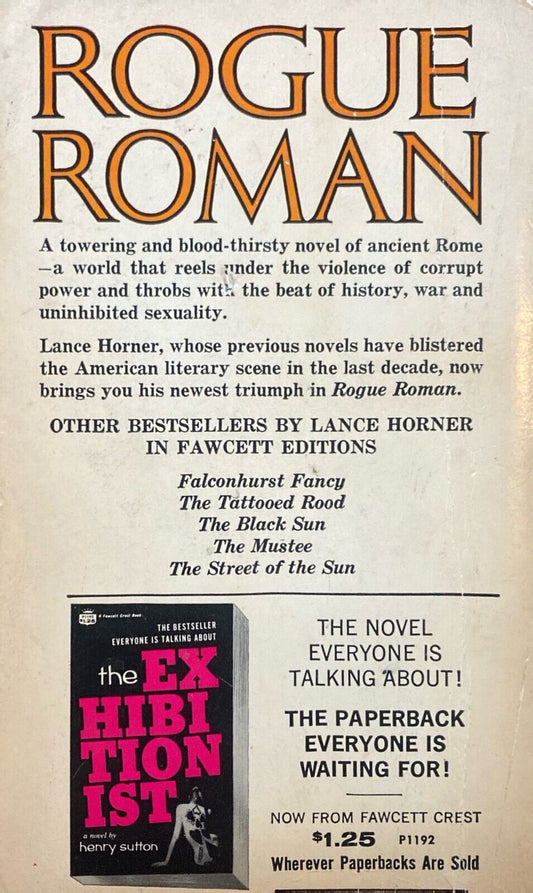 Rogue Roman by Lance Horner 1965 Fawcett Gold Medal T1978 Paperback