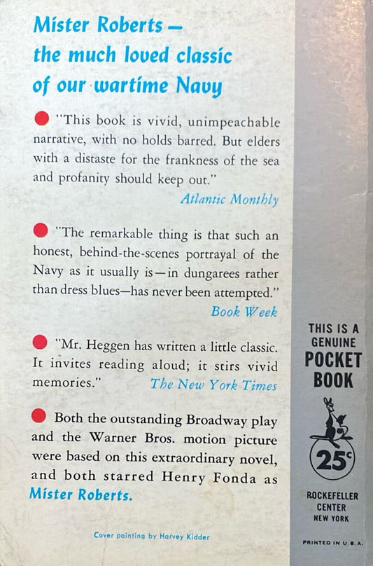 Mr. Roberts by Thomas Heggen 1955 Pocket 2550 Paperback