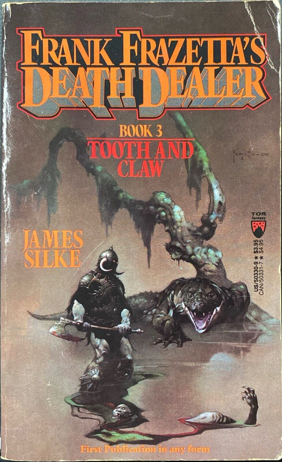 Death Dealer: Tooth and Claw by Frank Frazetta & James Silke 1989 Tor Paperback
