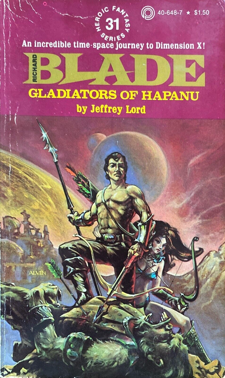Richard Blade #31: Gladiators of Hapanu by Jeffrey Lord 1979 Pinnacle Paperback