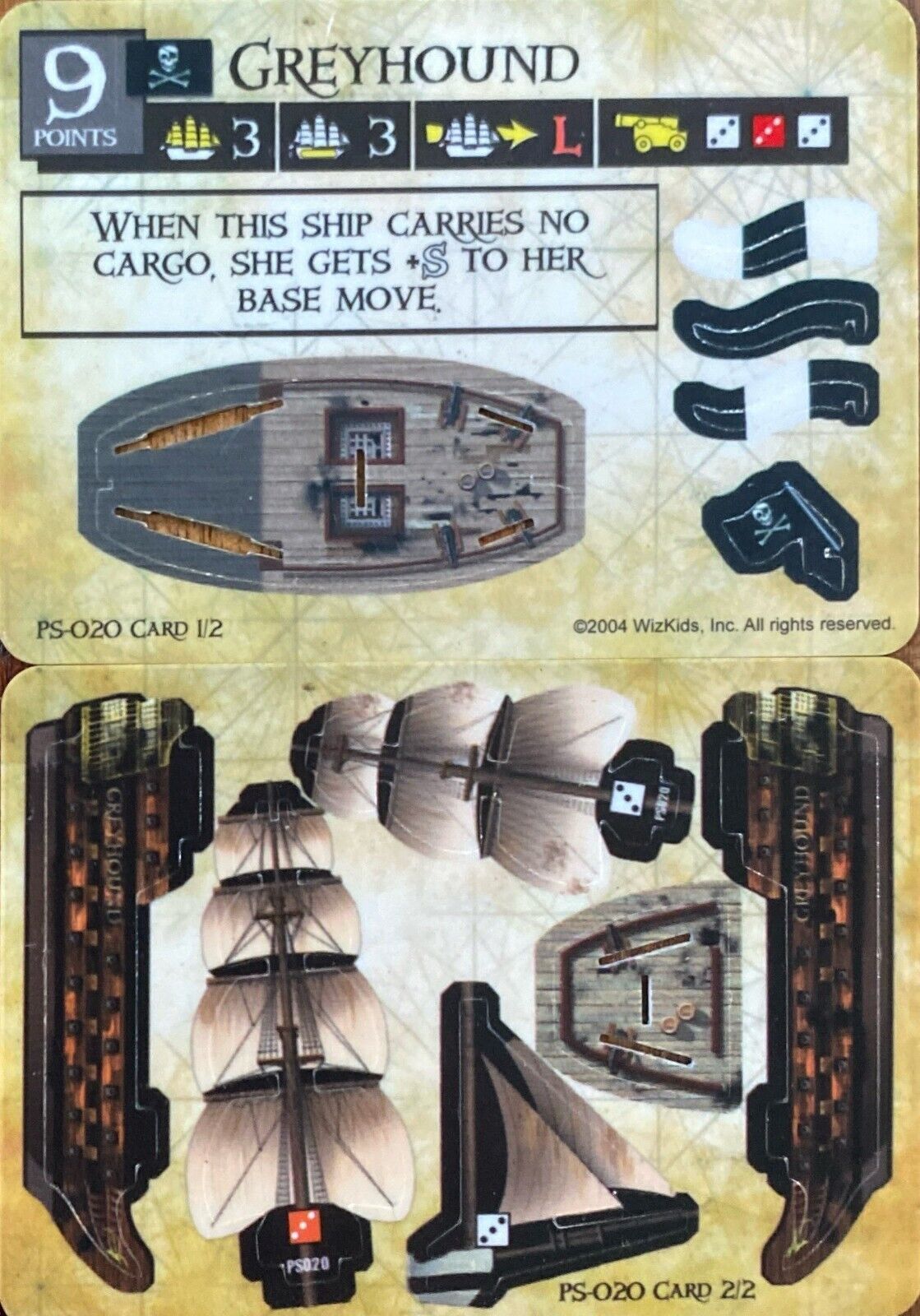 WizKids Pirates CSG of the Spanish Main PS-020 Greyhound
