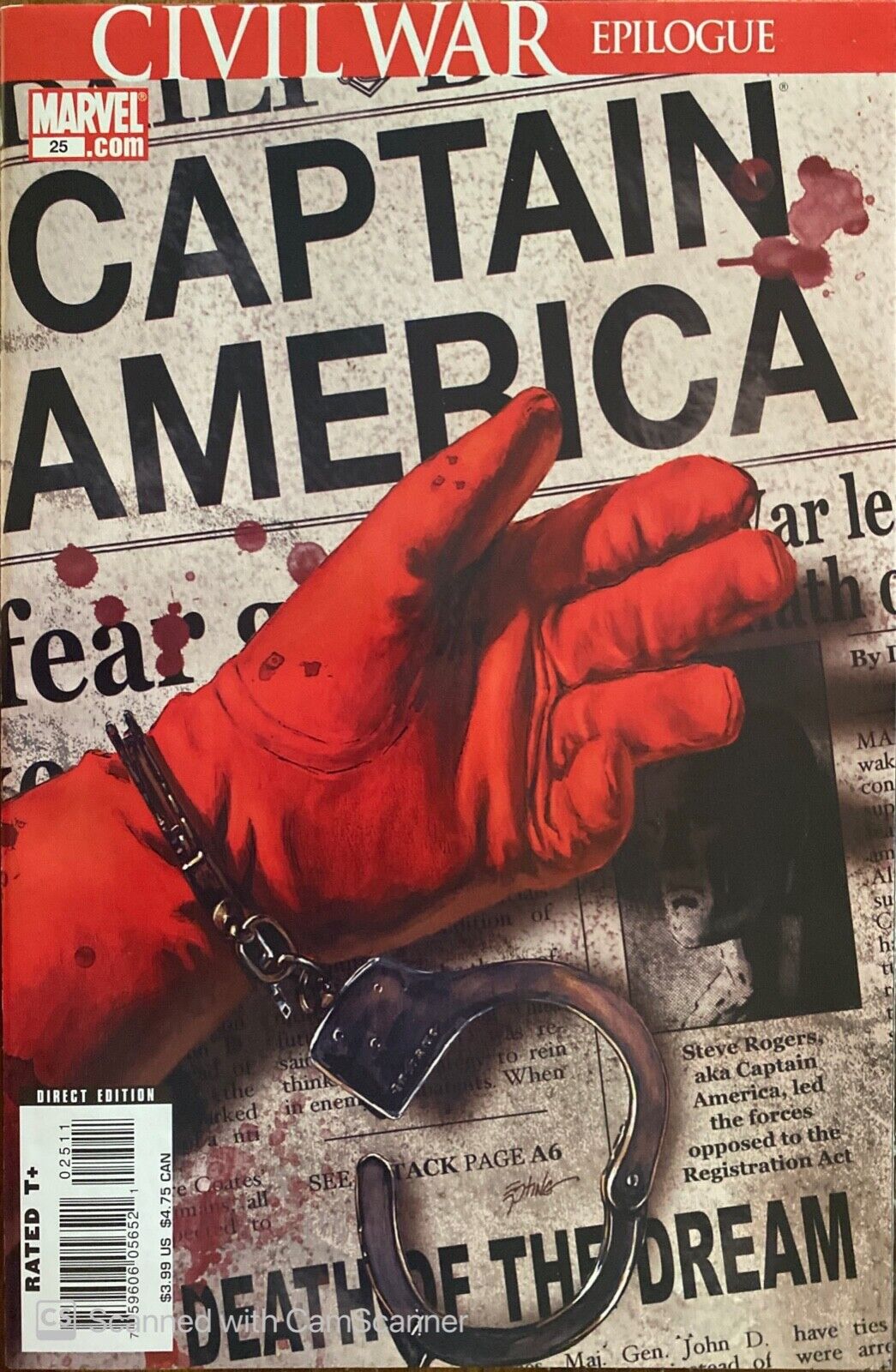Marvel Comics Captain America #25 Modern Age 2007 Death of Captain America