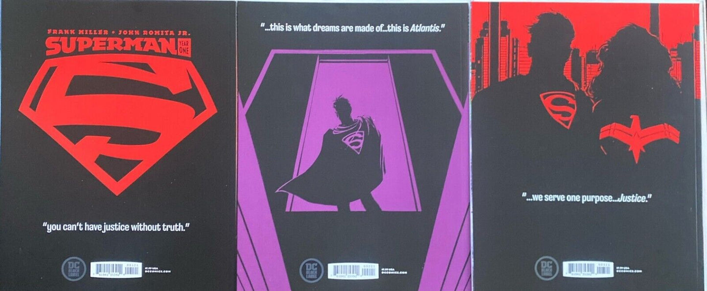 DC Comics Black Label Superman: Year One #1-3 Modern Age 2019 Miller Variant