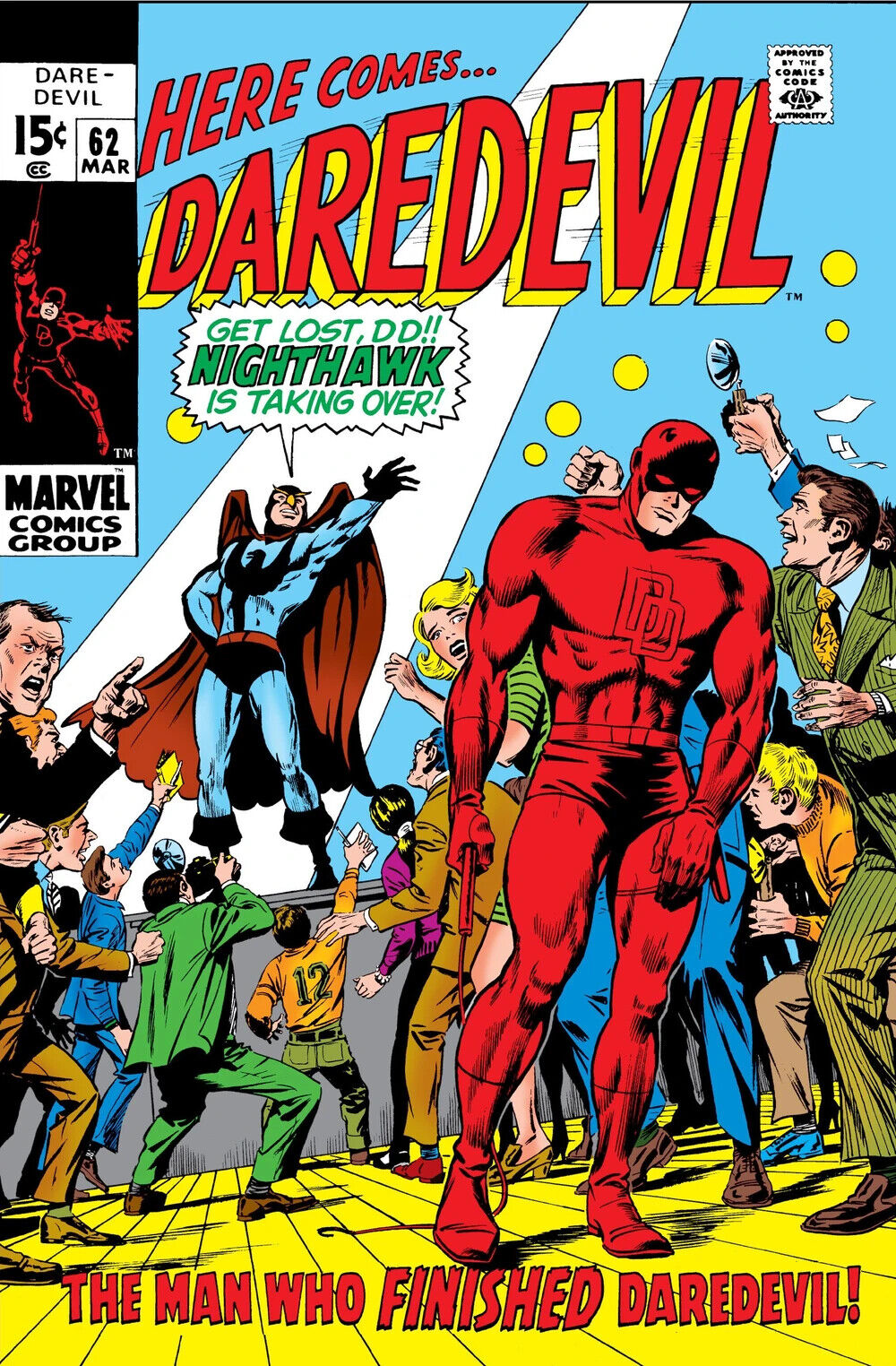 Marvel Comics Daredevil #62 Bronze Age 1970 Origin of Nighthawk